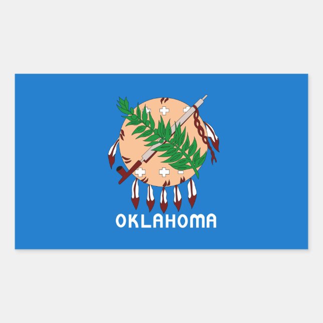 Sticker Rectangulaire Drapeau de l'Oklahoma (Devant)