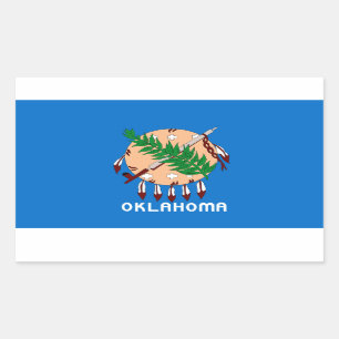 Sticker Rectangulaire Drapeau de l'Oklahoma