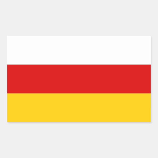 Sticker Rectangulaire Drapeau de l'Ossétie du Sud (Devant)
