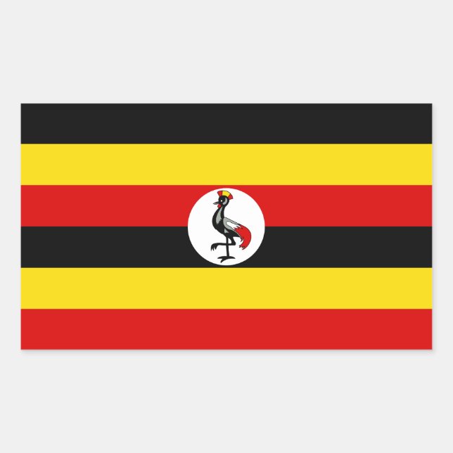 Sticker Rectangulaire Drapeau de l'Ouganda (Devant)