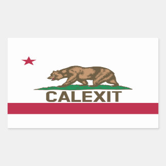 Sticker Rectangulaire Drapeau de l'ours CALEXIT Californie