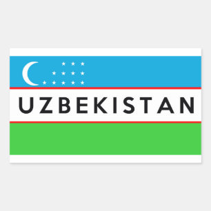 Sticker Rectangulaire drapeau de l'ouzbékistan
