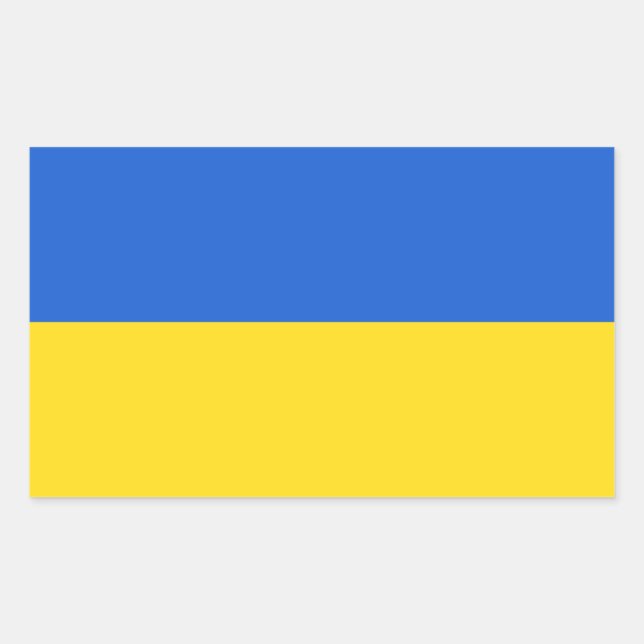 Sticker Rectangulaire Drapeau de l'Ukraine (Devant)
