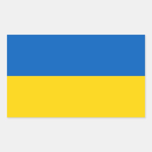 Sticker Rectangulaire Drapeau de l'Ukraine - Drapeau ukrainien - П р а п (Devant)