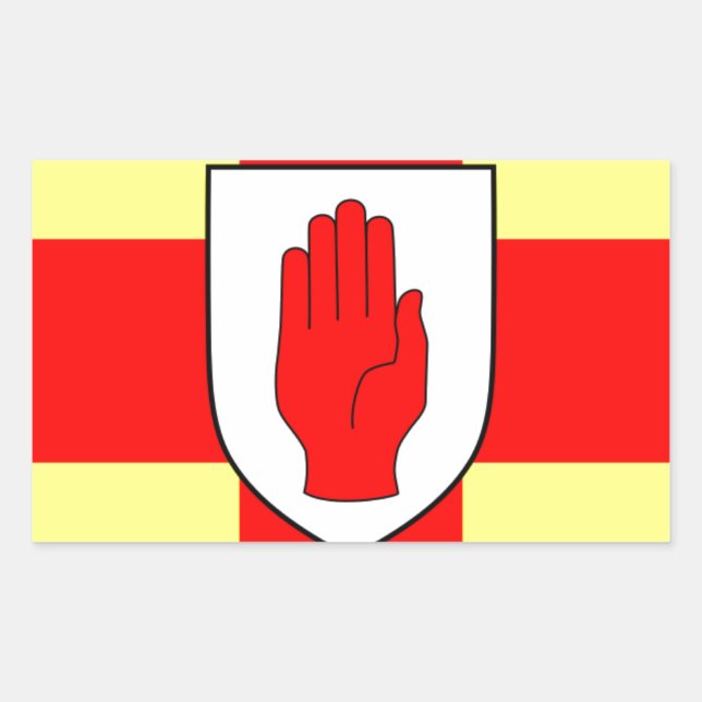 Sticker Rectangulaire Drapeau de l'Ulster - Irlande du Nord (Devant)