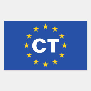 Sticker Rectangulaire Drapeau de l'Union européenne "CT" de la Catalogne