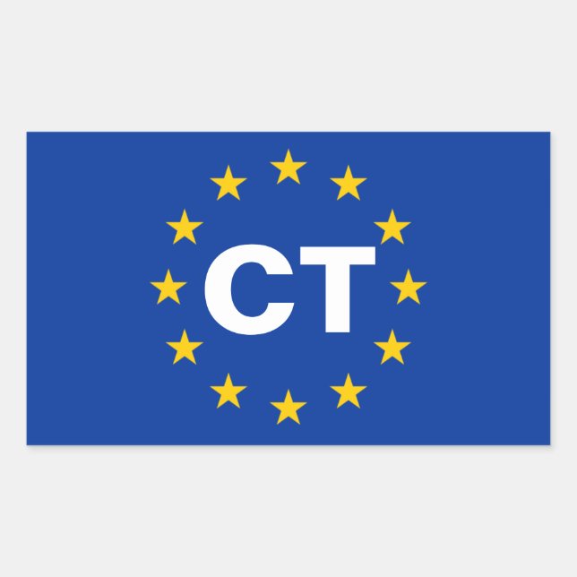 Sticker Rectangulaire Drapeau de l'Union européenne "CT" de la Catalogne (Devant)