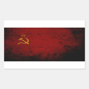 Sticker Rectangulaire Drapeau de l'Union soviétique grunge noir