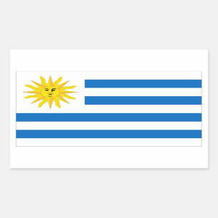 Sticker Rectangulaire Drapeau de l'Uruguay