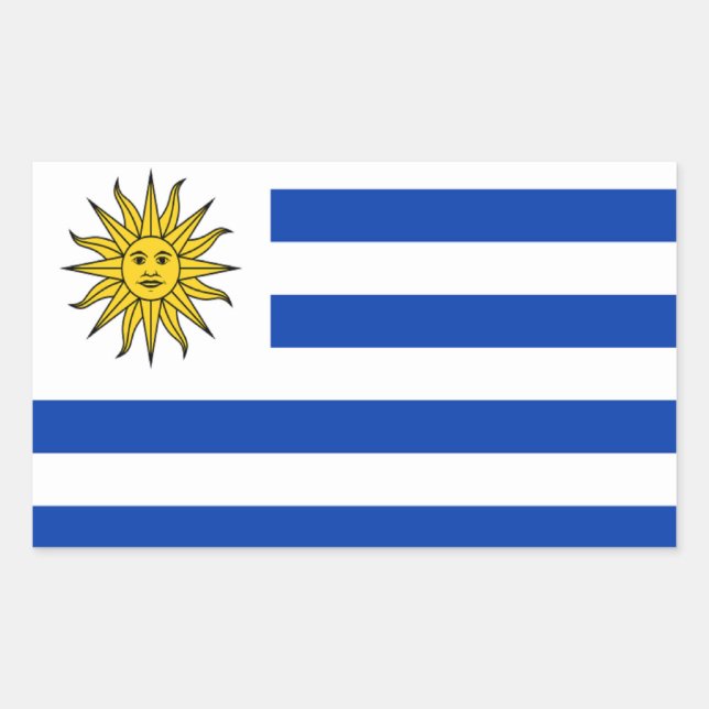 Sticker Rectangulaire Drapeau de l'Uruguay (Devant)