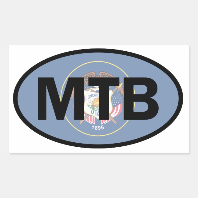 Sticker Rectangulaire Drapeau de l'Utah VTT (Devant)