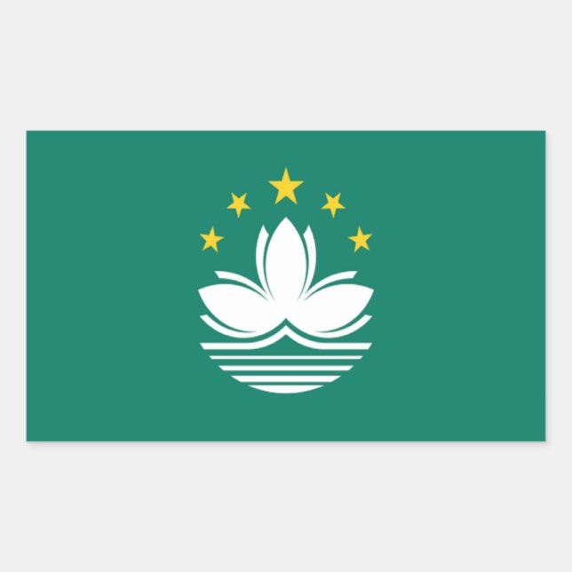 Sticker Rectangulaire Drapeau de Macao (Devant)