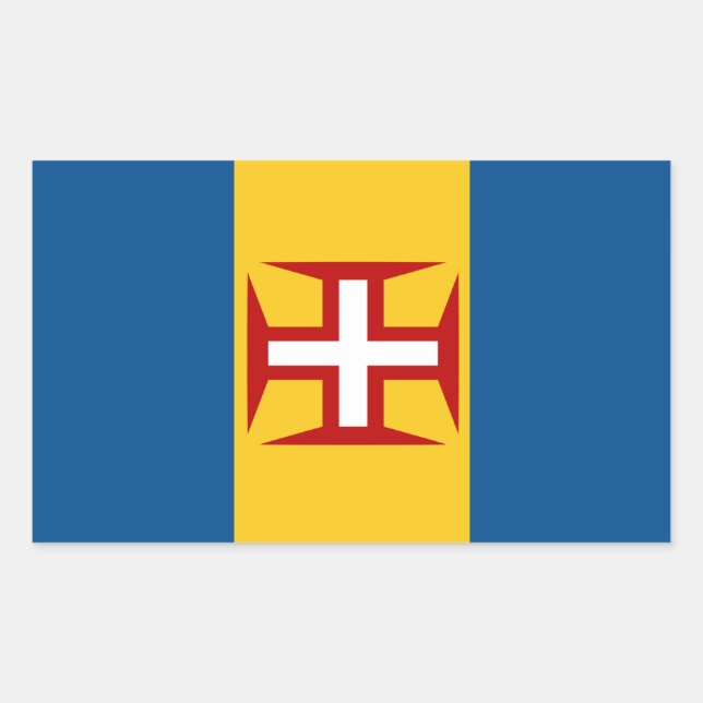 Sticker Rectangulaire Drapeau de Madère (Devant)