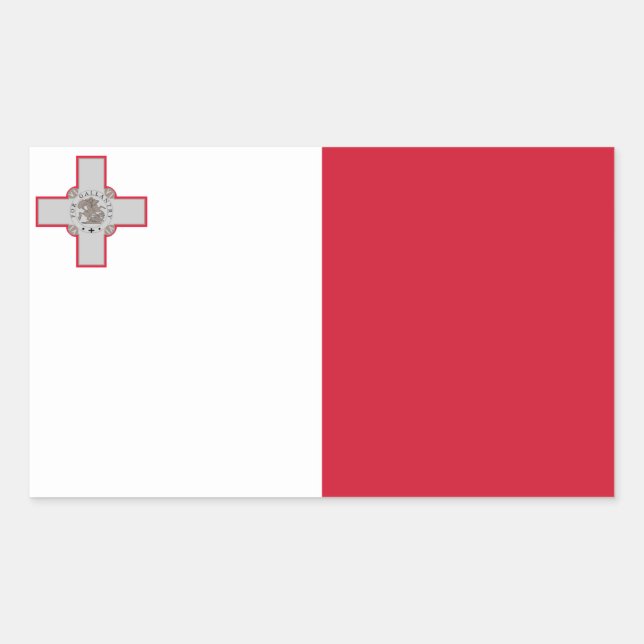 Sticker Rectangulaire Drapeau de Malte (Devant)
