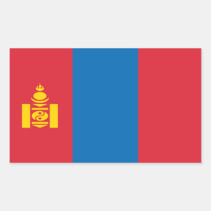 Sticker Rectangulaire Drapeau de Mongolie