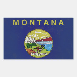 Sticker Rectangulaire Drapeau de Montana