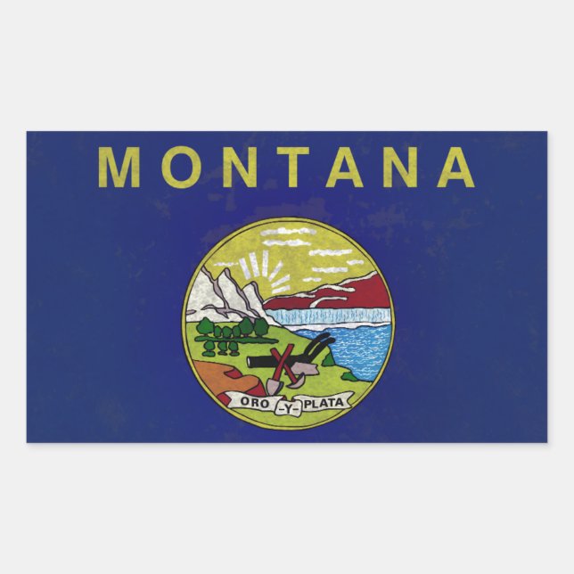 Sticker Rectangulaire Drapeau de Montana (Devant)