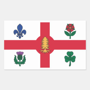Sticker Rectangulaire Drapeau de Montréal (Québec)