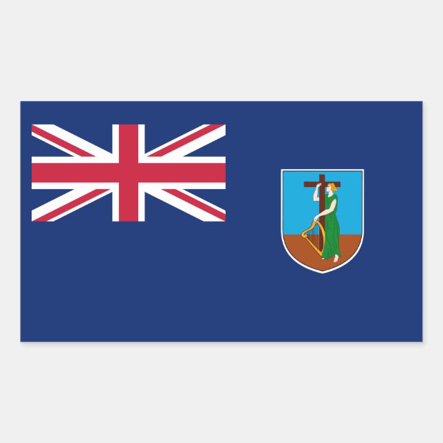 Sticker Rectangulaire Drapeau de Montserrat (Devant)