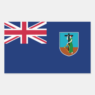 Sticker Rectangulaire Drapeau de Montserrat