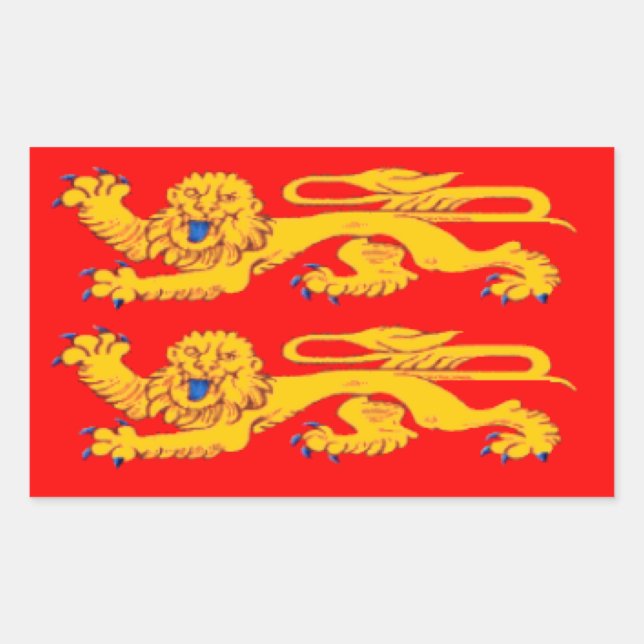 Sticker Rectangulaire Drapeau de Normandie (Devant)
