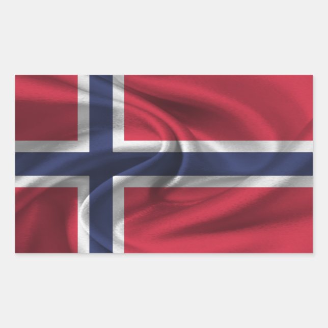 Sticker Rectangulaire Drapeau de Norvège (Devant)