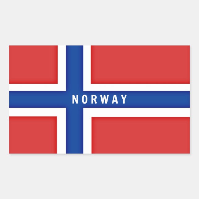 Sticker Rectangulaire Drapeau de Norway (Devant)