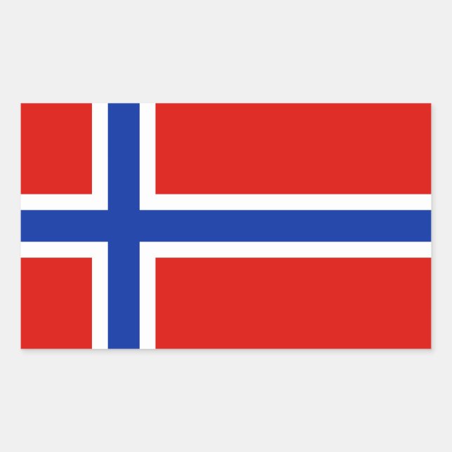 Sticker Rectangulaire Drapeau de Norway (Devant)