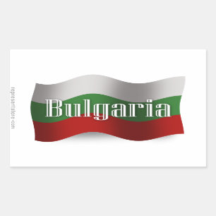 Sticker Rectangulaire Drapeau de ondulation de la Bulgarie