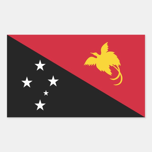 Sticker Rectangulaire Drapeau de Papouasie-Nouvelle-Guinée (Devant)