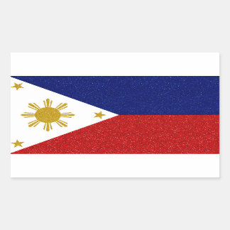 Sticker Rectangulaire Drapeau de Parties scintillant des Philippines