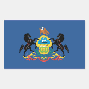 Sticker Rectangulaire Drapeau de Pennsylvanie