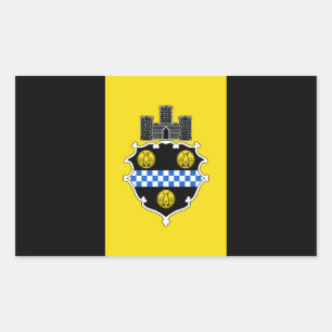 Sticker Rectangulaire Drapeau de Pittsburgh Pennsylvanie