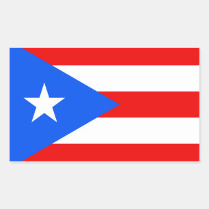 Sticker Rectangulaire Drapeau de Porto Rico