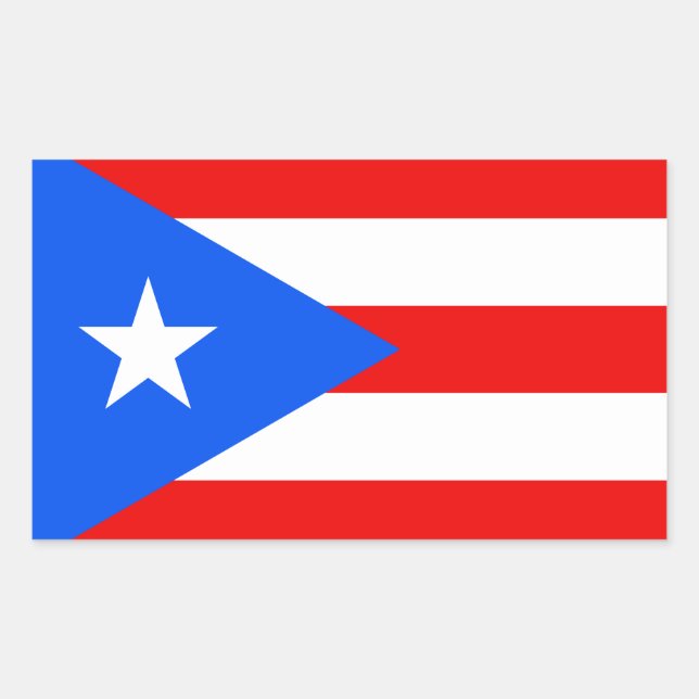 Sticker Rectangulaire Drapeau de Porto Rico (Devant)