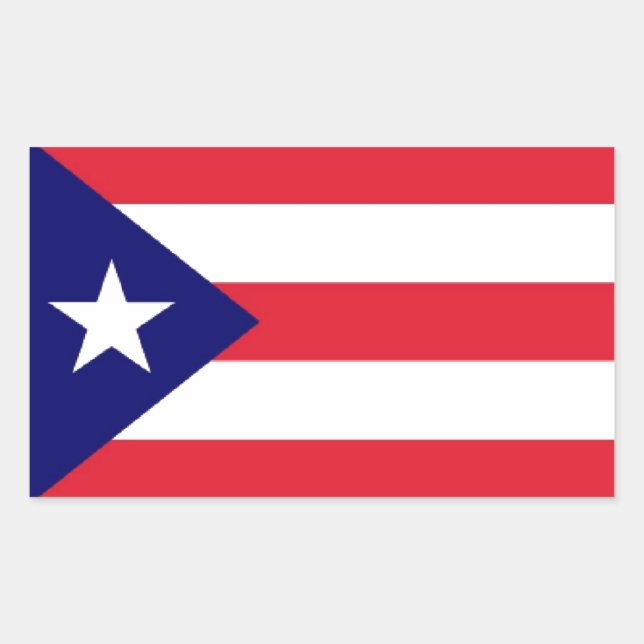 Sticker Rectangulaire Drapeau de Porto Rico (Devant)