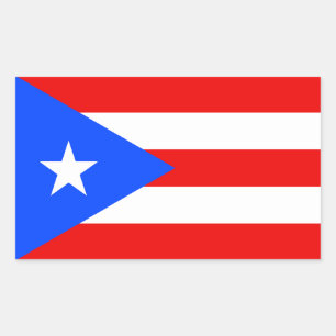 Sticker Rectangulaire Drapeau de Porto Rico