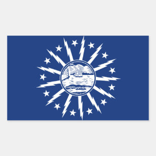Sticker Rectangulaire Drapeau de QUATRE Buffalo