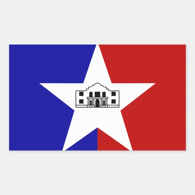 Sticker Rectangulaire Drapeau DE QUATRE San Antonio (Devant)