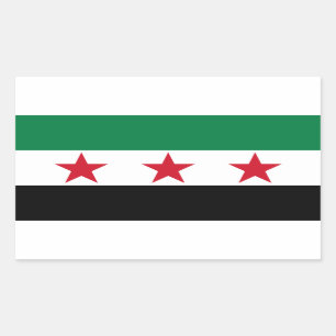 Sticker Rectangulaire Drapeau de QUATRE Syrie