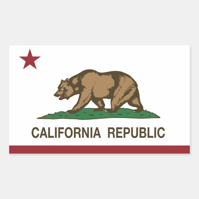 Sticker Rectangulaire Drapeau de République de la Californie (Devant)