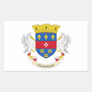 Sticker Rectangulaire Drapeau de Saint-Barthélemy