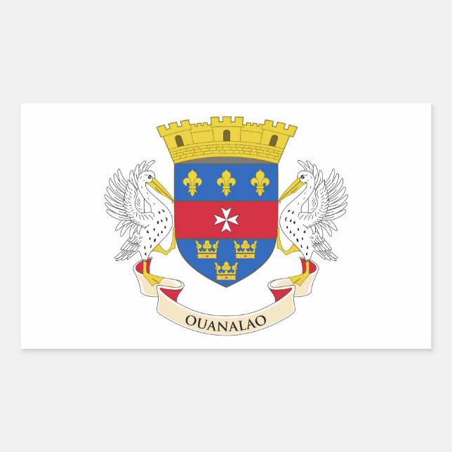 Sticker Rectangulaire Drapeau de Saint-Barthélemy (Devant)