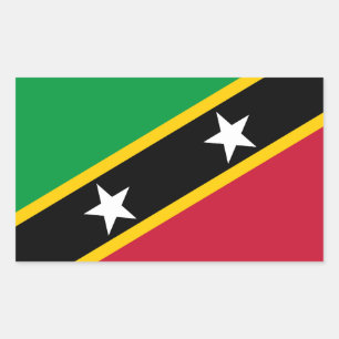 Sticker Rectangulaire Drapeau de Saint-Kitts-et-Nevis