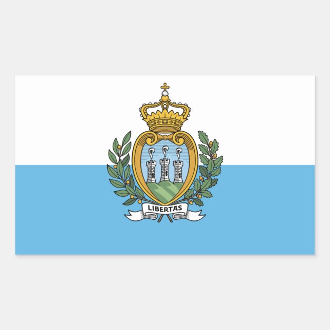 Sticker Rectangulaire Drapeau de Saint-Marin (Devant)