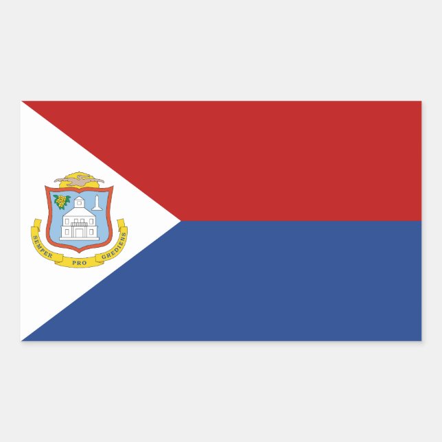 Sticker Rectangulaire Drapeau de Saint-Martin (Devant)