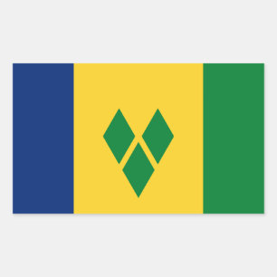 Sticker Rectangulaire Drapeau de Saint-Vincent