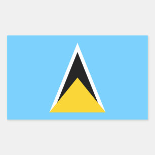 Sticker Rectangulaire Drapeau de Sainte-Lucie