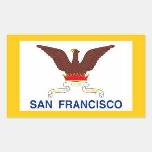 Sticker Rectangulaire Drapeau de San Francisco, Californie Stic Rectangu