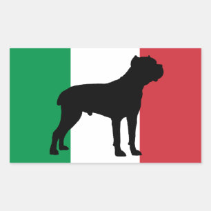 Sticker Rectangulaire drapeau de silhouette de canne corso
